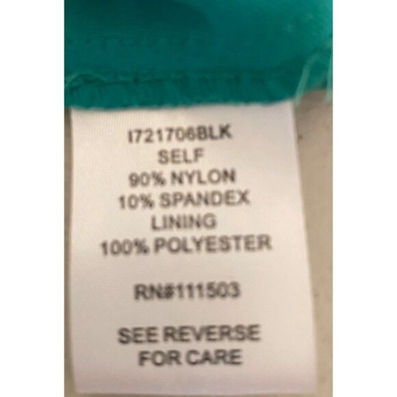 Material Girl Teal & Black Lace Overlay Fit & Flare Dress Zipper Back Medium - Picture 4 of 12